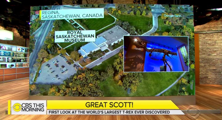 Regina put on the map as Scotty the famous T. rex featured on CBS This Morning May 15, 2019.