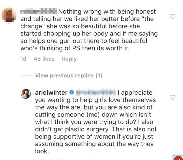 Ariel Winter lashes out at trolls over plastic surgery rumours - image