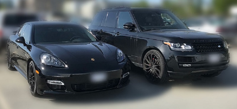 Two vehicles seized in a series of busts this month by the Surrey RCMP. 