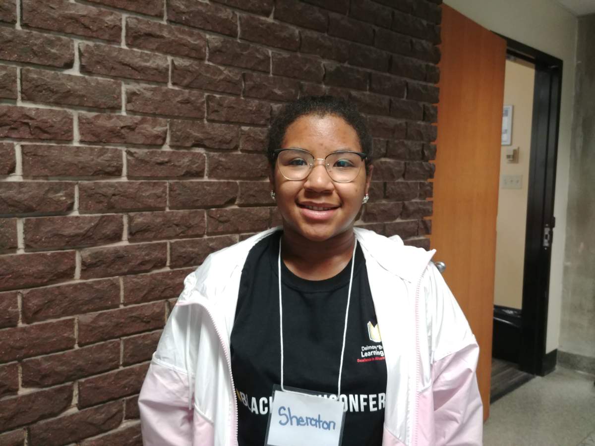 Sheraton Simmonds wants to take what she’s learned over the two day conference back to here community. (Dexter Nyuurnibe / Global News)