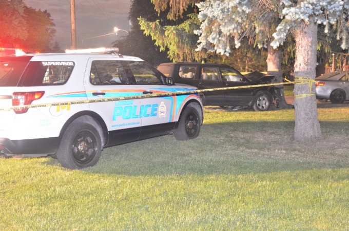 The SIU says the Subaru crashed into a tree on the front lawn of a property on North Vernon Avenue on June 2, 2018.