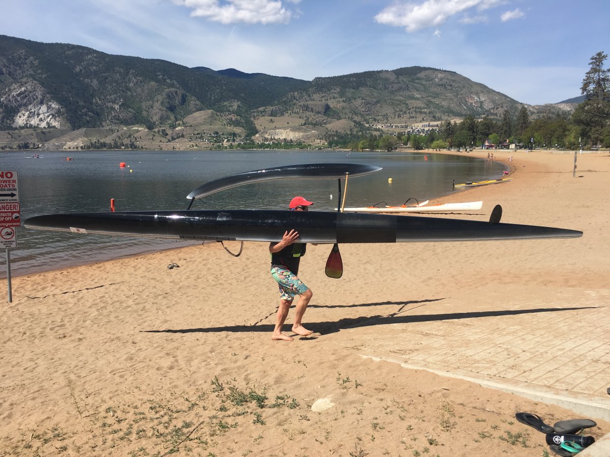 A boater at Skaha Lake on Sunday. Both Penticton and Summerland broke temperature records on Saturday. 