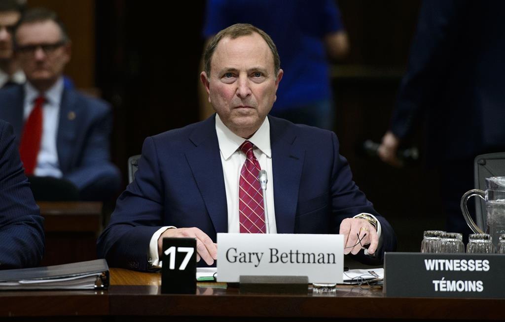 NHL Commissioner Gary Bettman appears before the Commons Subcommittee on Sports-Related Concussions on Parliament Hill in Ottawa on Wednesday, May 1, 2019.