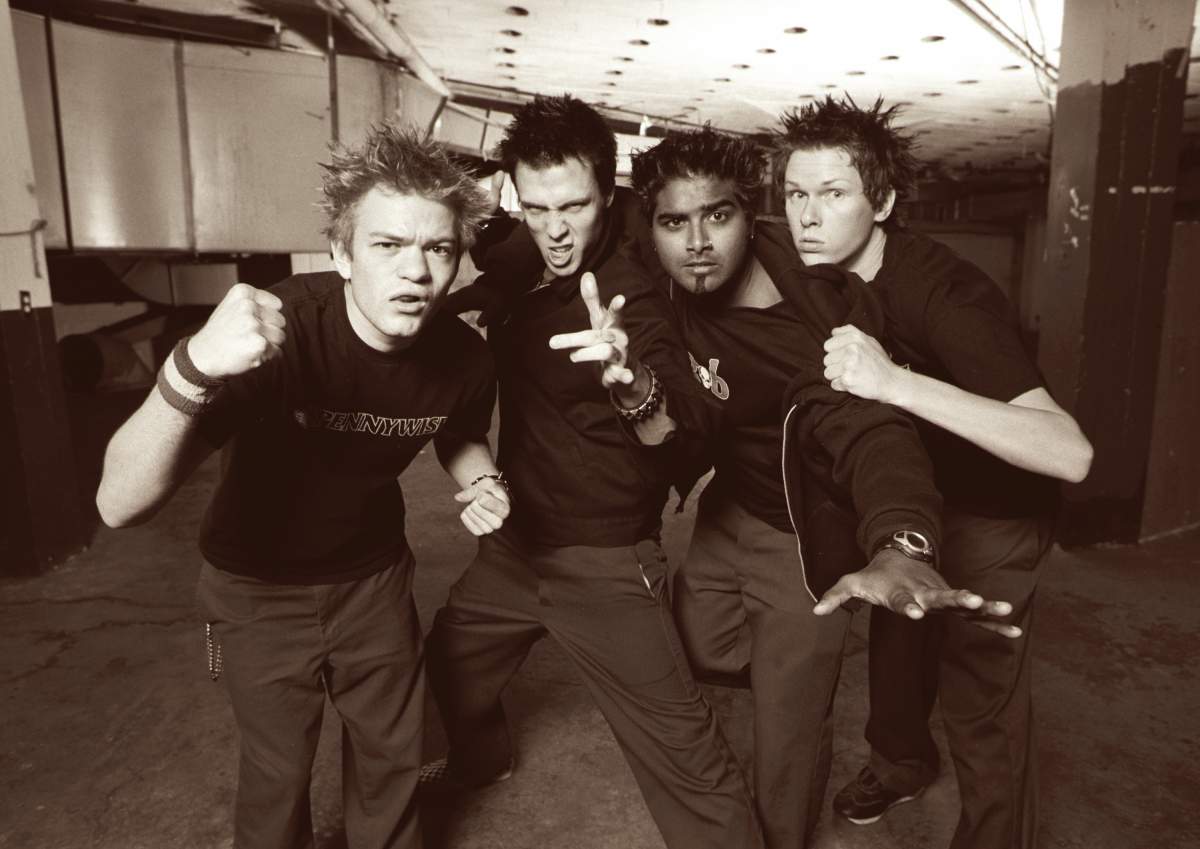 A Sum 41 photo session on Jan. 26, 2002 at the Warfield Theatre in San Francisco, Calif.
