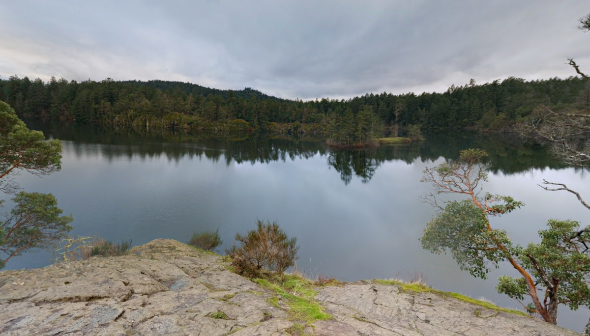The view from atop one of the several cliffs around Thetis Lake near Victoria. 