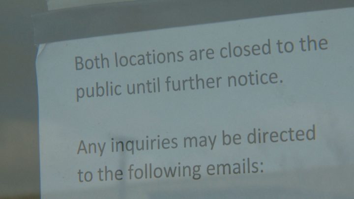 A sign posted on TommyKplay’s door in Calgary says the facility has closed indefinitely.