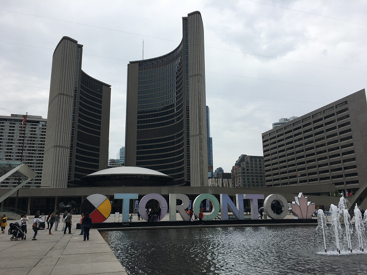 Toronto city hall as seen on Saturday, May 25, 2019.