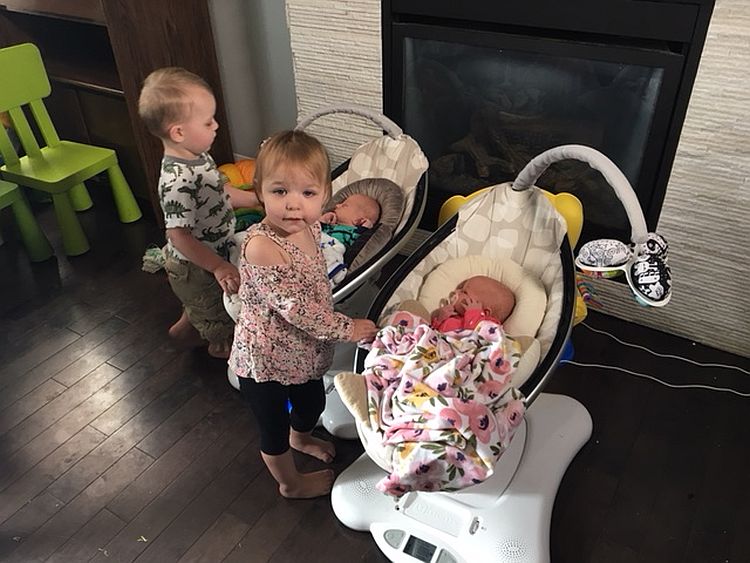 Megan and Justin’s two sets of fraternal twins were born less than two years apart.