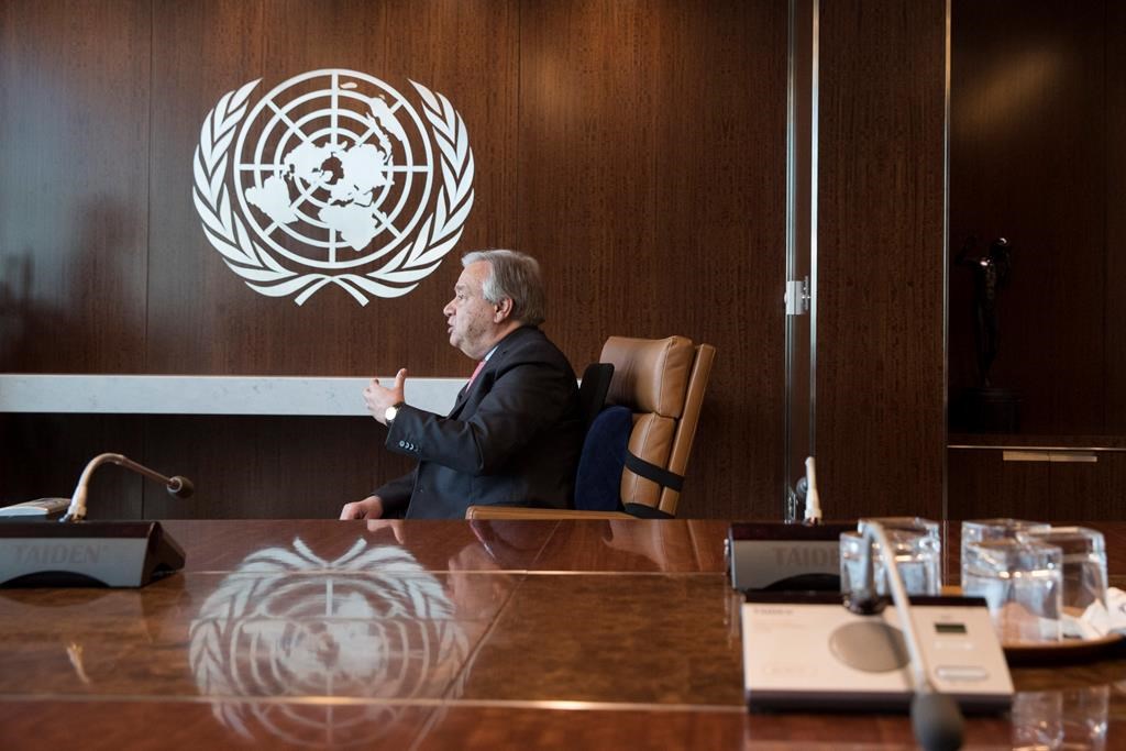 United Nations Secretary-General Antonio Guterres speaks during an interview at United Nations headquarters on Tuesday, May 7, 2019.