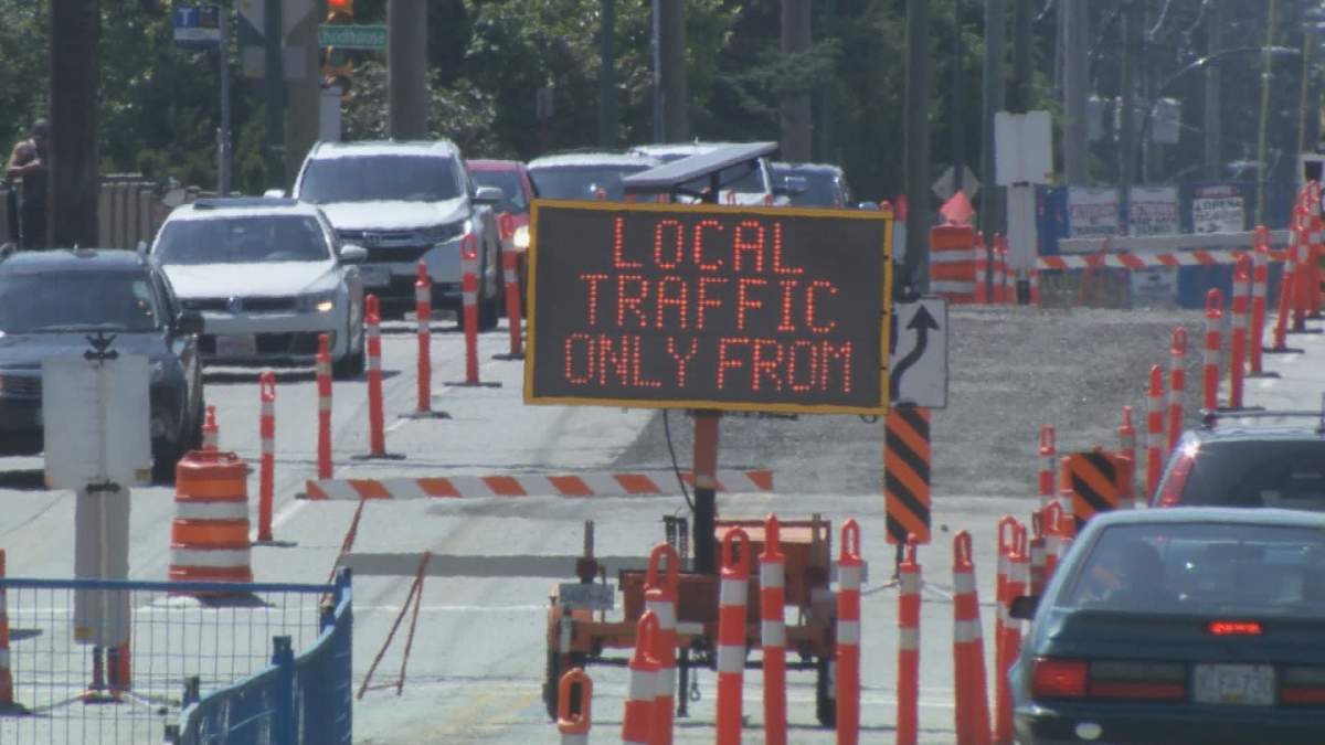 Gas line construction work in Coquitlam. 