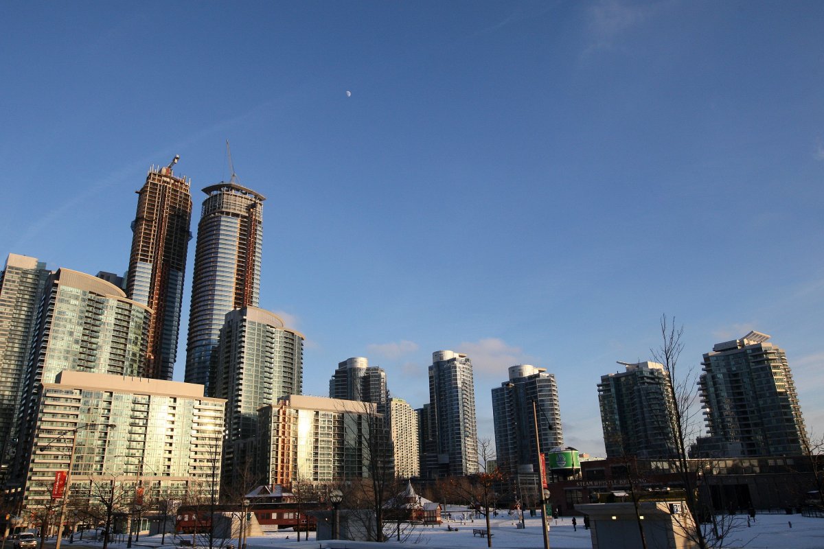 Condo buildings downtown Toronto, Ontario on Jan. 9, 2014. 