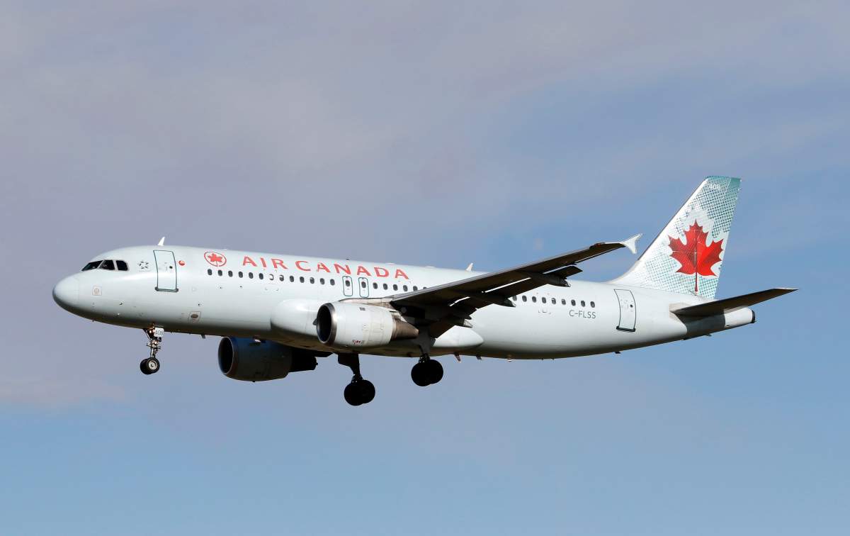 An Airbus A320 (A320-200) jetliner, belonging to Air Canada, as seen in this file photo, was diverted back to Vancouver on Sunday.