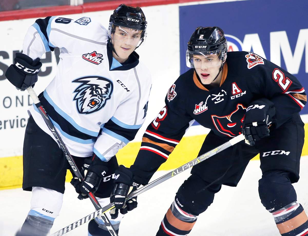 Peyton Krebs, left, will be a player to watch when the WHL's Winnipeg Ice begin their first season this fall.