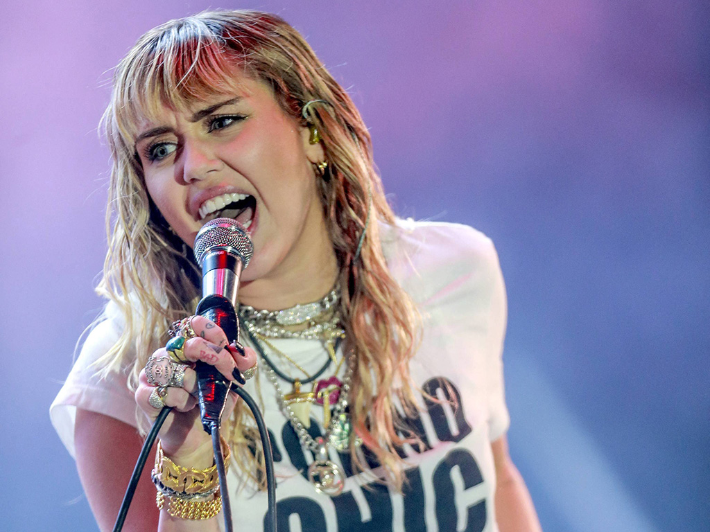 Miley Cyrus performing at the Orange Warsaw Festival 2019 in Warsaw, Poland, on June 1, 2019.