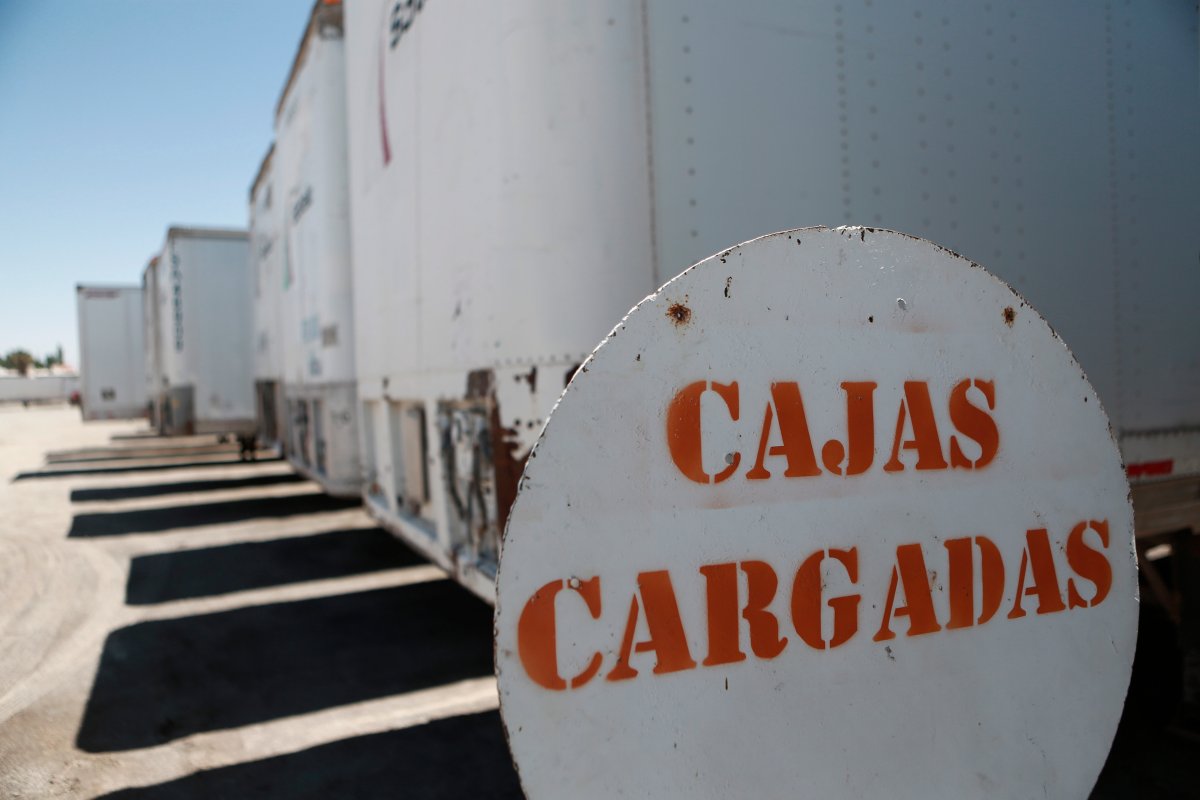 Cargo trailers loaded with goods for importing sit parked at the "Fletes Sotelo" moving company, in Ciudad Juarez, Mexico, Friday, June 7, 2019.