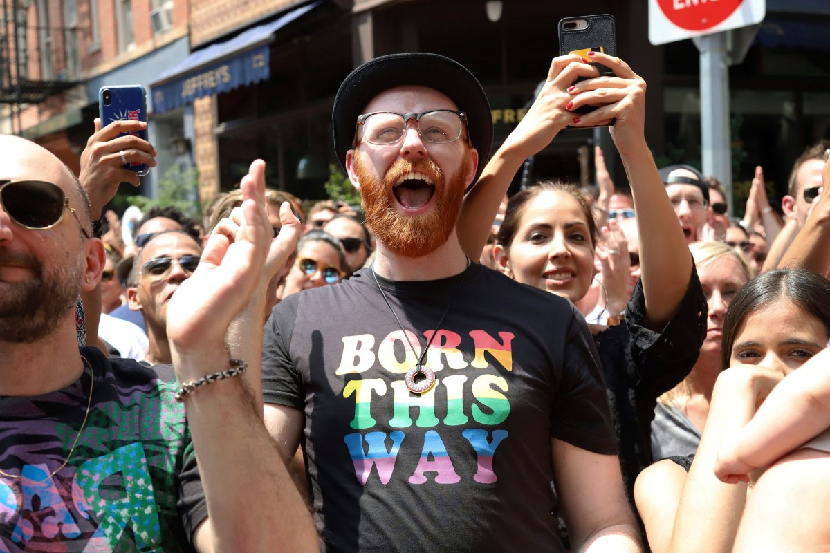 Crowds participate in the second annual Stonewall Day honouring the 50th anniversary of the Stonewall riots, hosted by Pride Live and iHeartMedia, in Greenwich Village, Friday, June 28, 2019, in New York.