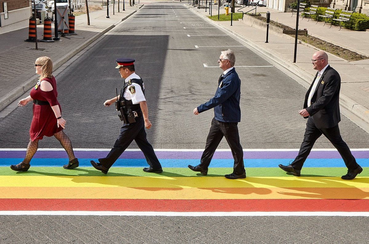 The Town of Cobourg has unveiled a new rainbow crosswalk, the first in Northumberland County.