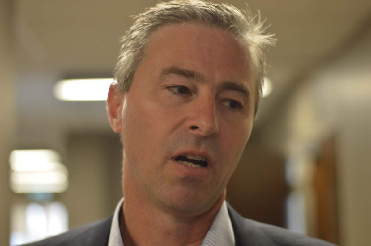 Nova Scotia Progressive Conservative Leader Tim Houston speaks to media at Nova Scotia Supreme Court on June 17, 2019. 