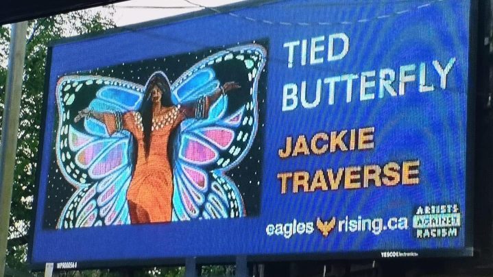 Jackie Traverse’s Tied Butterfly is set up in Winnipeg.