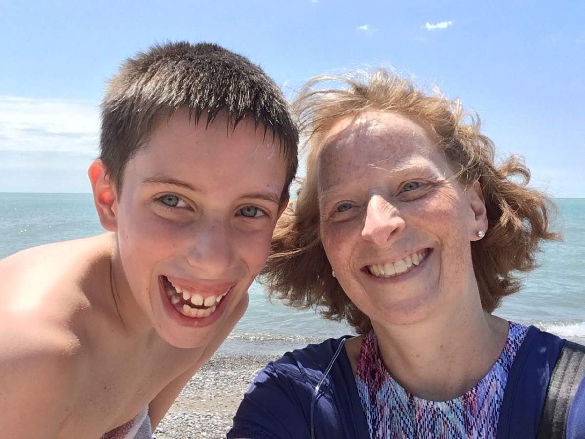Anderson Whitehead with his mother, Laura McKay, who passed away last November.