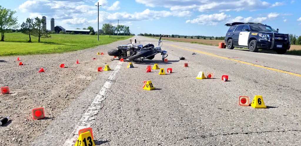 OPP say a 51-year-old man died following a motorcycle crash near Arthur, Ont. on Thursday.