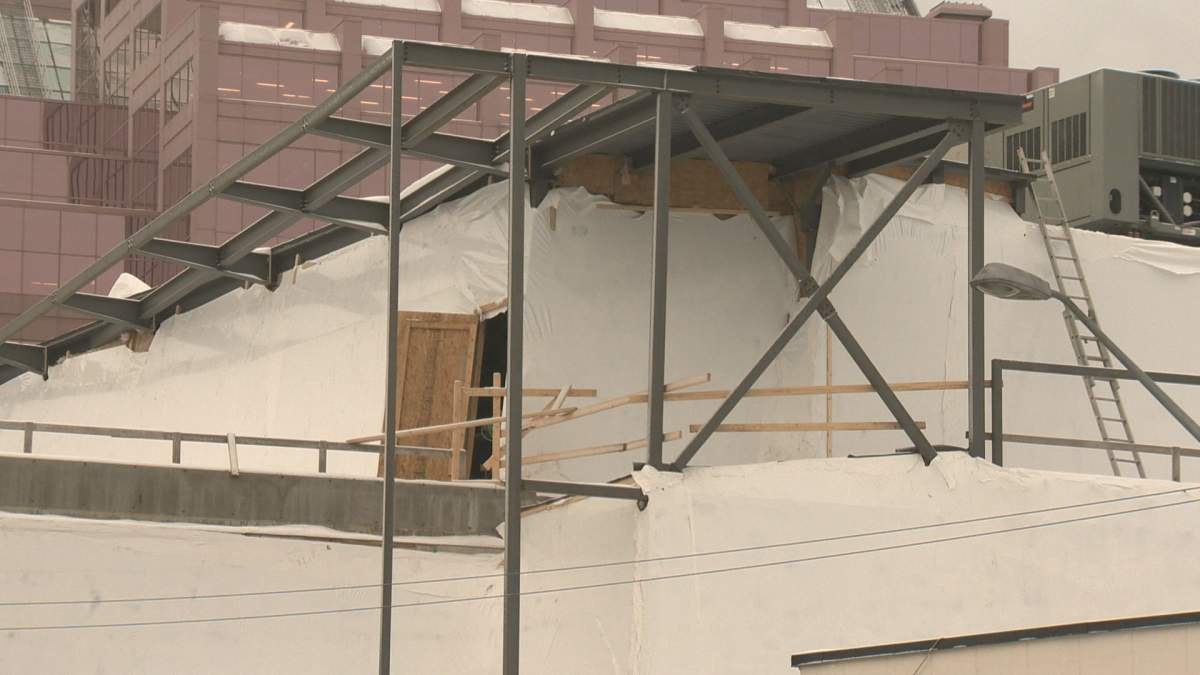 The Brighton Block on Jasper Avenue under construction in 2017.