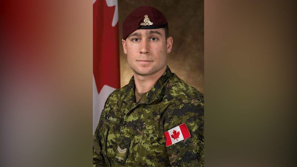 Bombardier Patrick Labrie is seen in this photograph. Labrie died in Bulgaria on June 17, 2019 during a parachuting accident, military officials said.