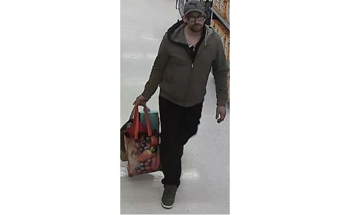 Barrie police are searching for a male suspect who reportedly stole several items from a local store at the end of April.