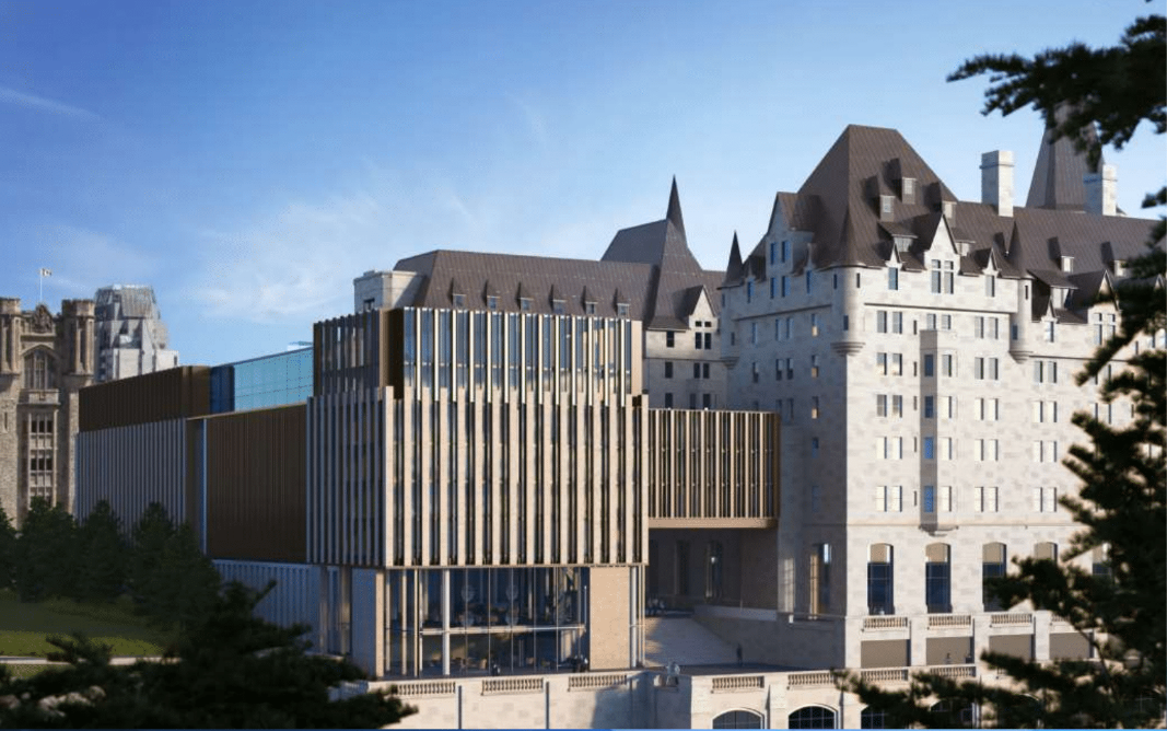 ***THIS IS AN OLD RENDERING*** A proposed new addition to Château Laurier has drawn criticism from both city councillors and the public.