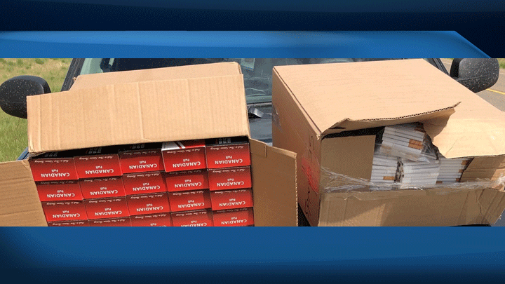 An Alberta man is facing charges after roughly 20,000 contraband cigarettes were found in the trunk of a rental vehicle on June 13, 2019.