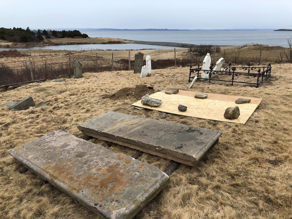 The All Saints cemetery in Conception Bay South, N.L. is seen in this undated handout photo. Sentencing arguments are expected to be heard today for a Newfoundland man convicted in the bizarre case of skeletal remains stolen from an Anglican cemetery.