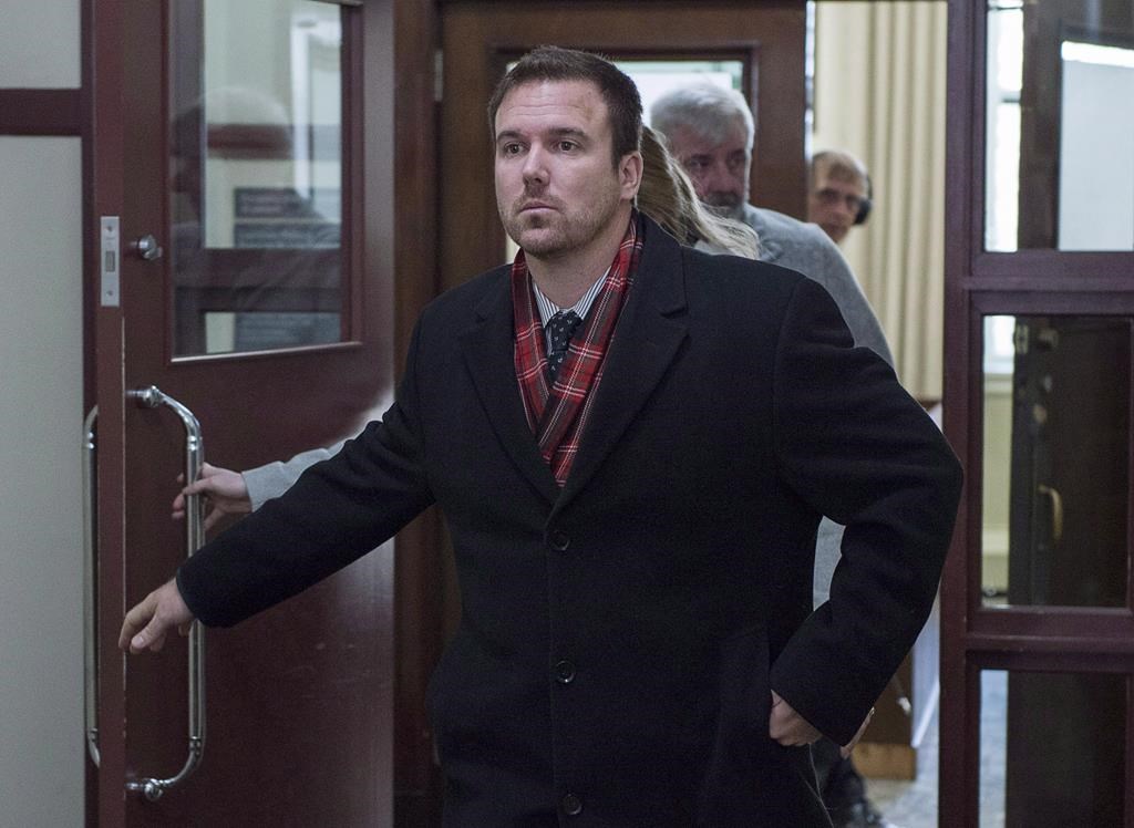 Const. Laurence Gary Basso heads from provincial court in Halifax on Wednesday, Dec. 5, 2018.