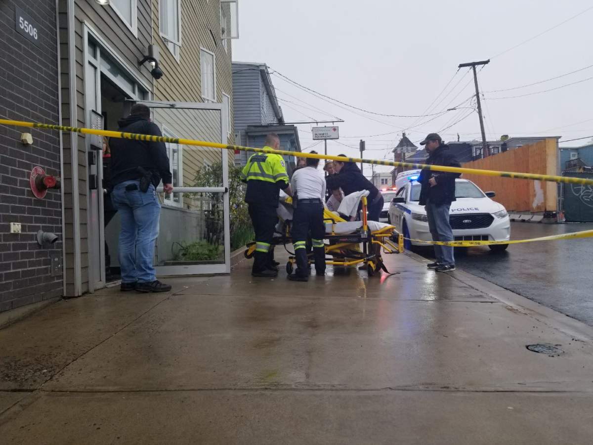 First responders attend a stabbing on Cunard Street around 7:20 p.m. on June 6, 2019.