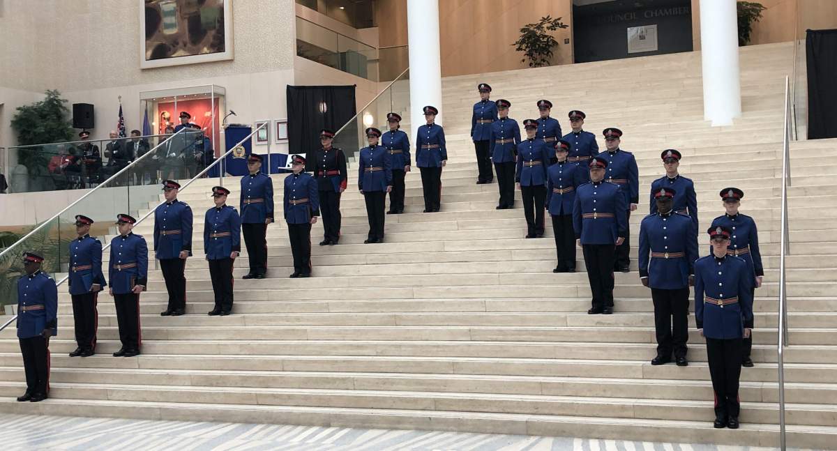 Edmonton Police Service recruits at their graduation ceremony at Edmonton city hall on Friday, June 7, 2019.
