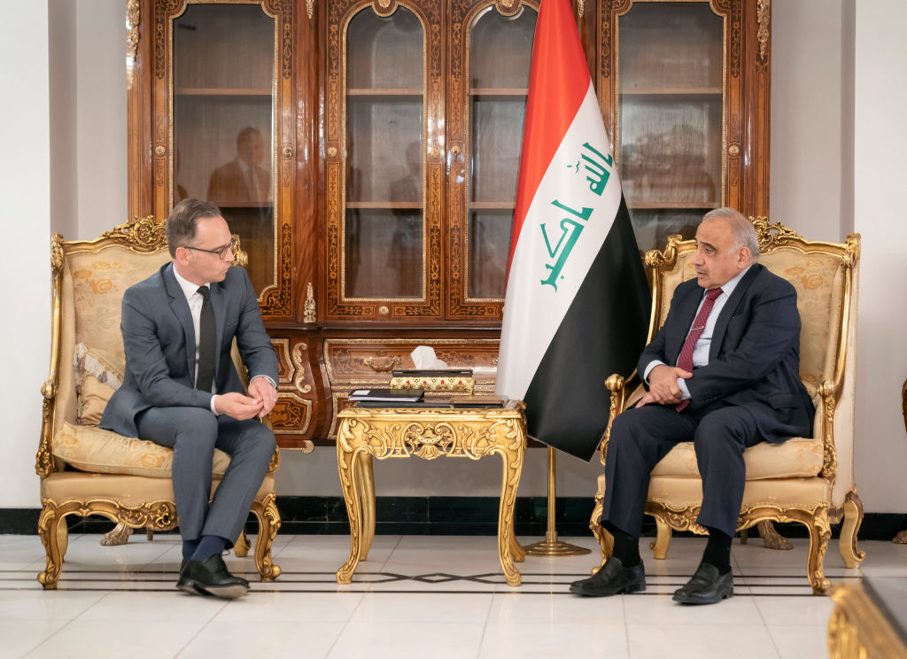German Foreign Minister Heiko Maas (L) meets with Adil Abdul-Mahdi, Prime Minister of Iraq, on June 08, 2019 in Bagdad, Iraq.