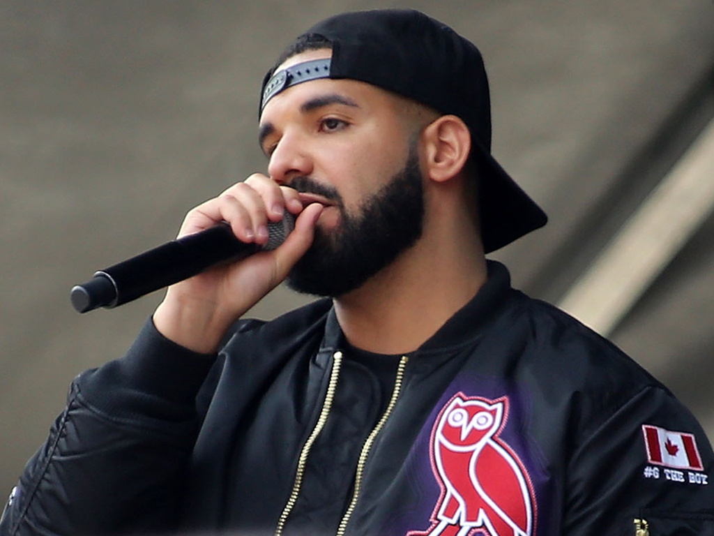 Rapper and Toronto Raptors global ambassador Drake speaks during the Toronto Raptors' championship victory parade and rally on June 17, 2019.