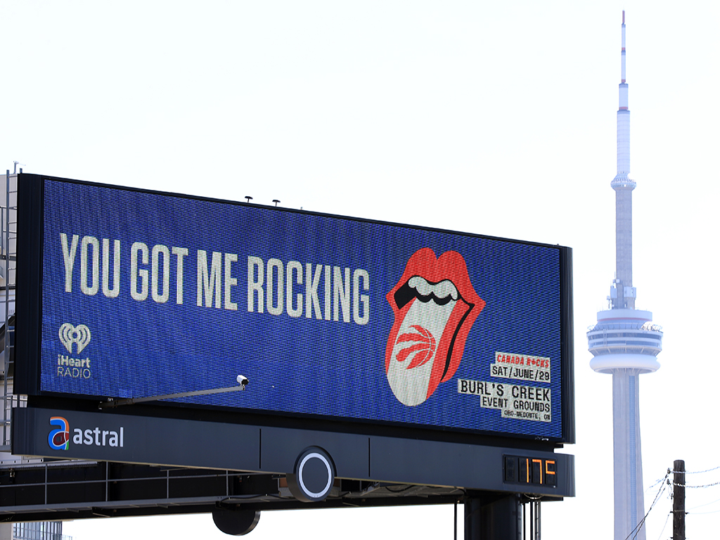 Billboard for the Rolling Stones’ concert during the Canada Rocks festival on June 29, 2019, is seen in Liberty Village neighbourhood on June 11, 2019, in Toronto, Ont.