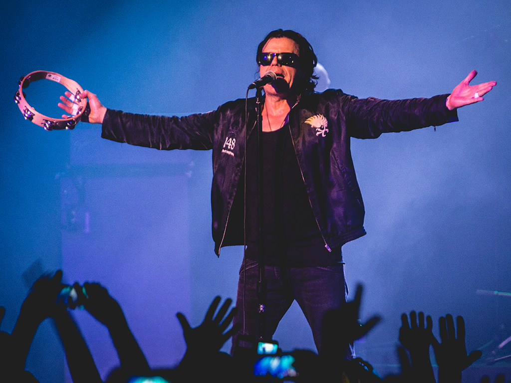 Singer Ian Astbury, frontman of the band The Cult, in concert at Alcatraz in Milan, Italy, on June 26, 2017
