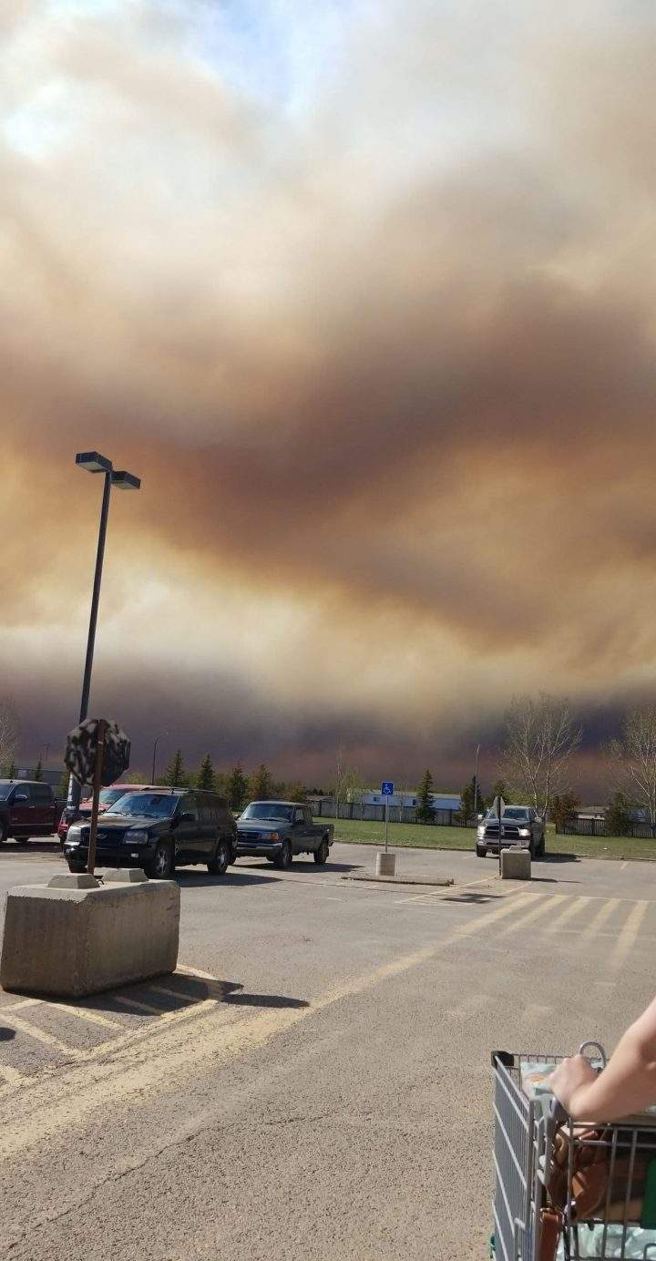 This photo of wildfire smoke in High Level, Alta., was taken on May 19, 2019.