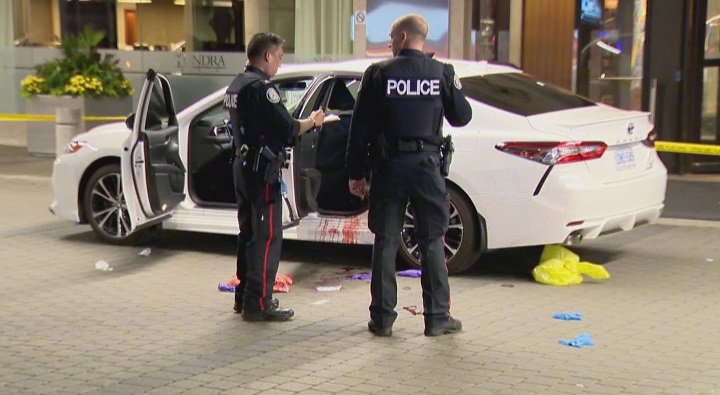 Toronto police say a man was stabbed in the leg after an altercation in downtown Toronto. 