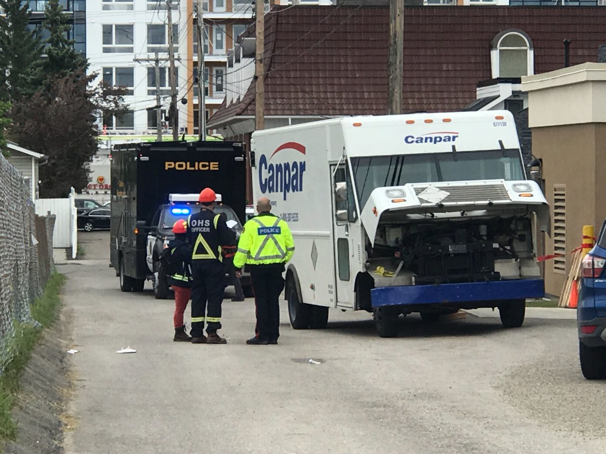 A man was killed after being crush by a delivery truck in southwest Calgary on Thursday. 