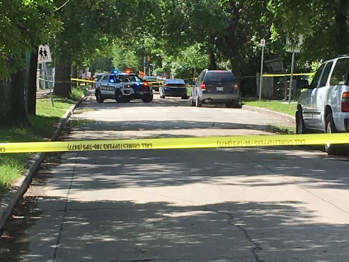 The scene on Agnes Street.