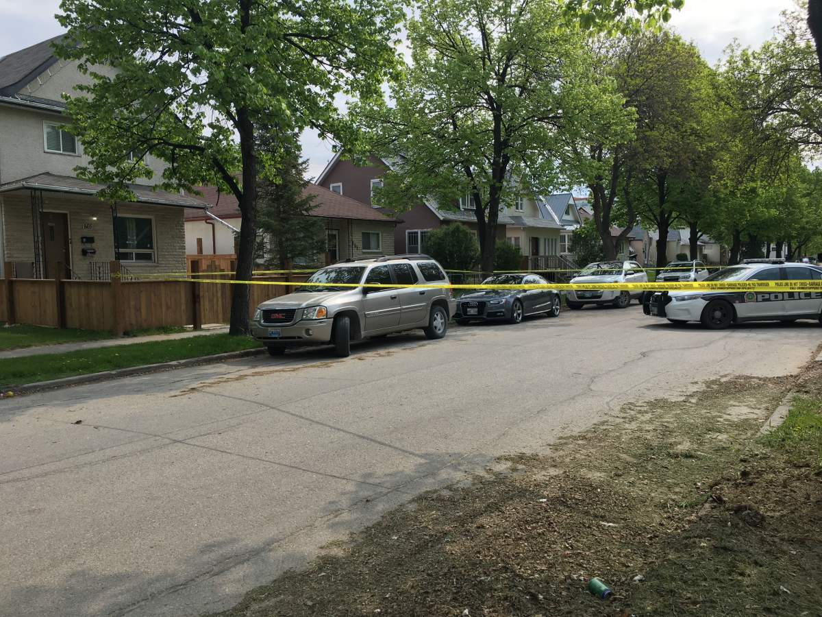 The crime scene Sunday morning near Notre Dame Avenue and Arlington Street.