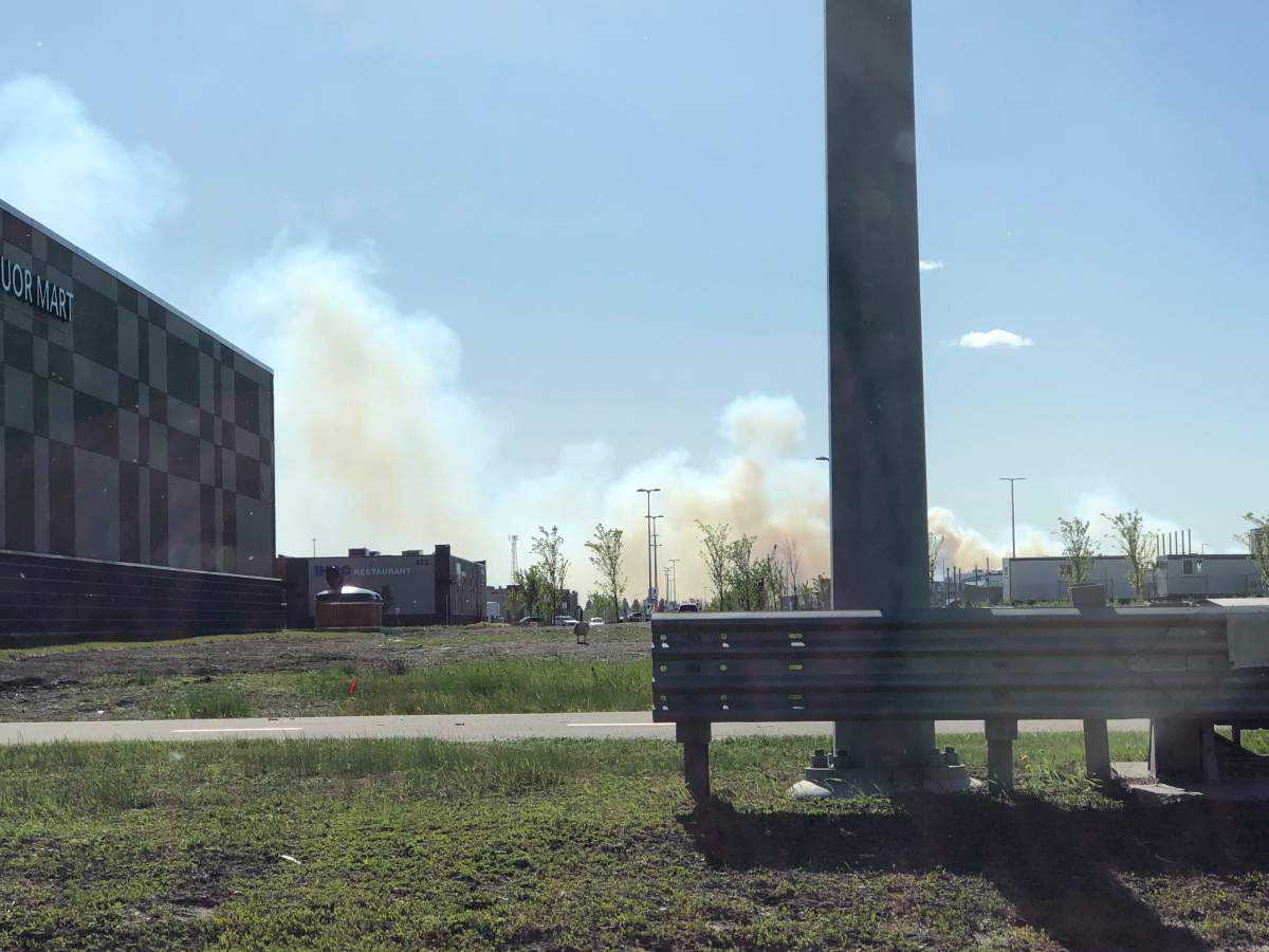 Winnipeg Fire crews are battling a fire in Assiniboine Forest.