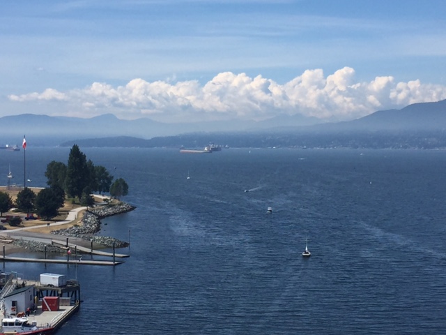 Smoke from the Strip Creek wildfire along the Sea to Sky highway was visible from Metro Vancouver on Tuesday.