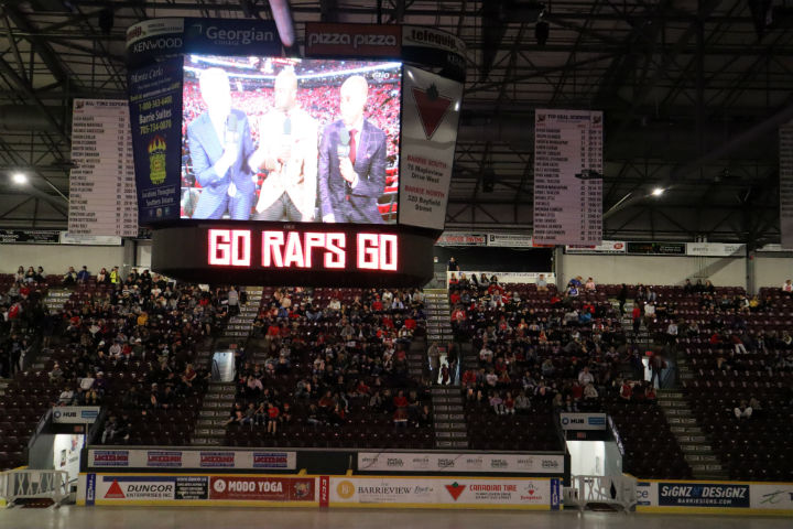 An estimated 1,200 plus people filled the Barrie Molson Centre's stadium Monday night.