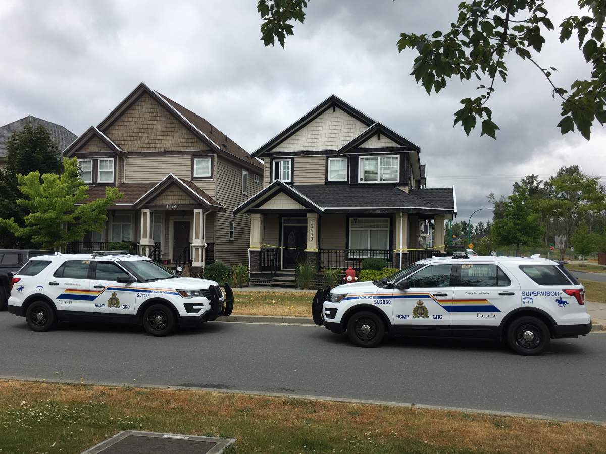 Police on the scene of a mistaken shots fired call at a Cloverdale home. 