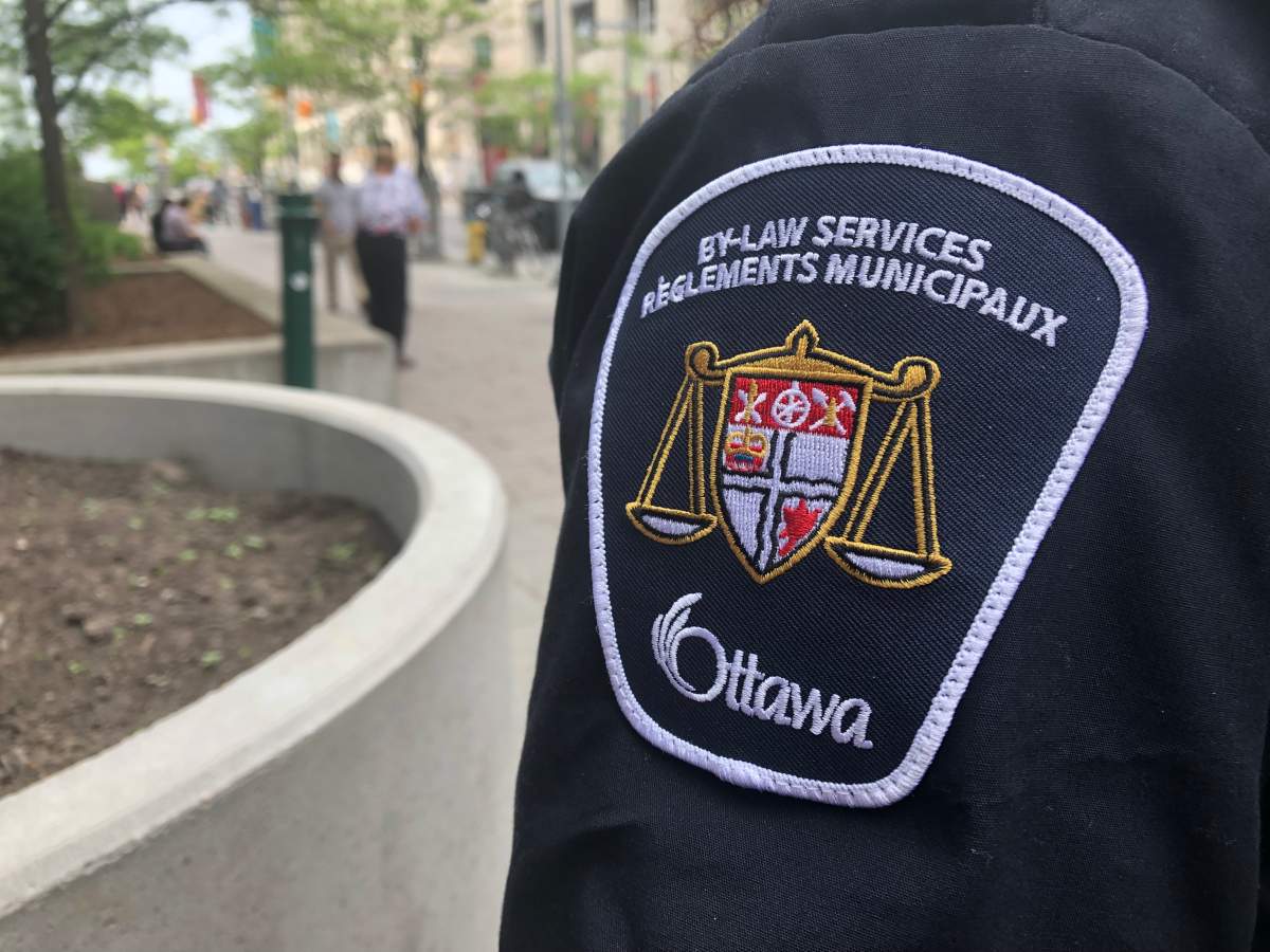 A Ottawa bylaw spokesperson talks to reporters downtown on Monday June 10, 2019.