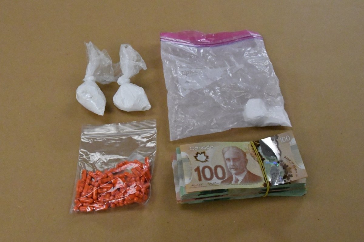 London police say three people are facing charges after more than $9,000 worth of drugs was seized on Thursday.