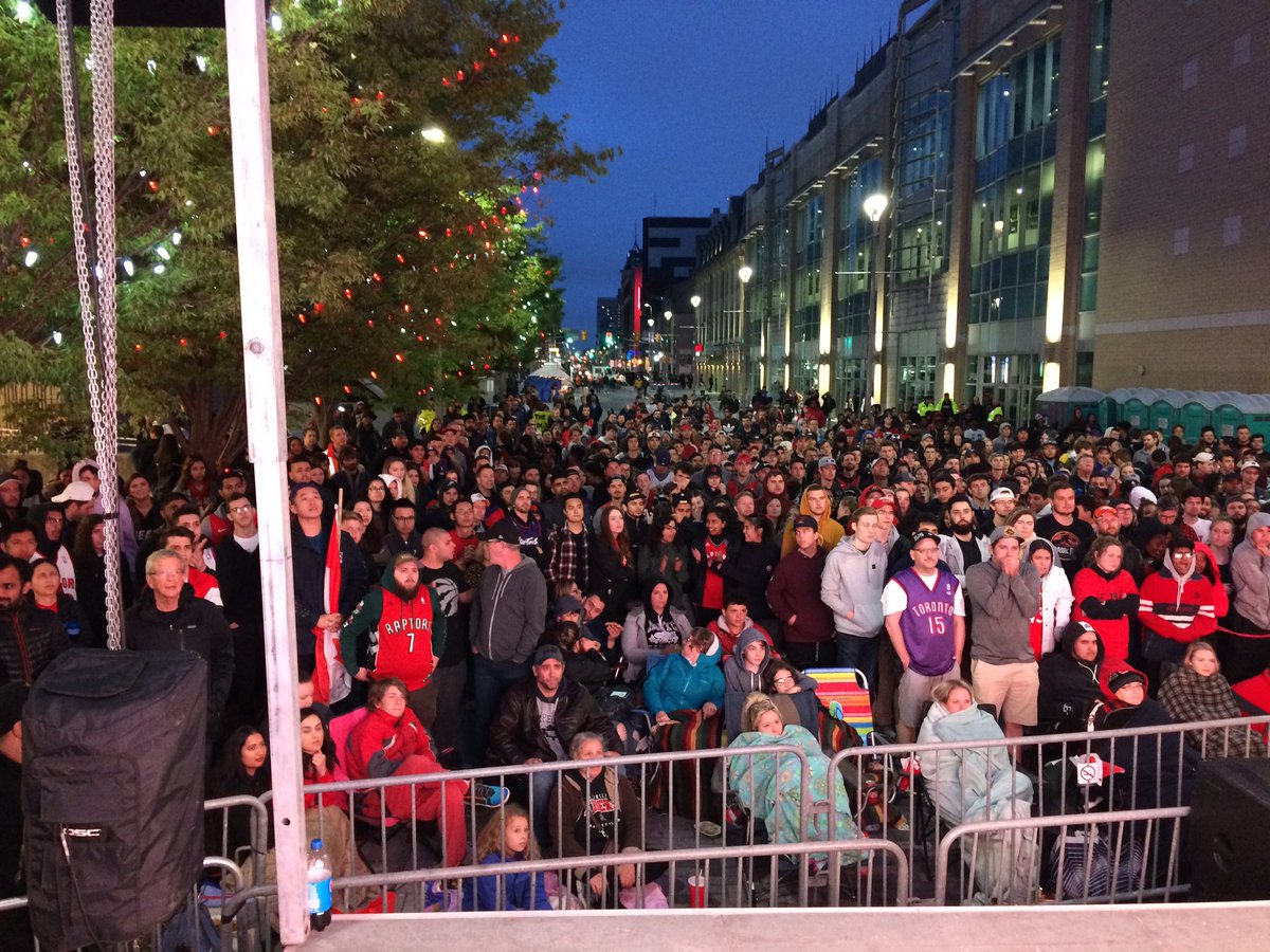 London police say 1,000 people turned out to watch Game 6 of the NBA Finals Thursday night at Dundas Place.